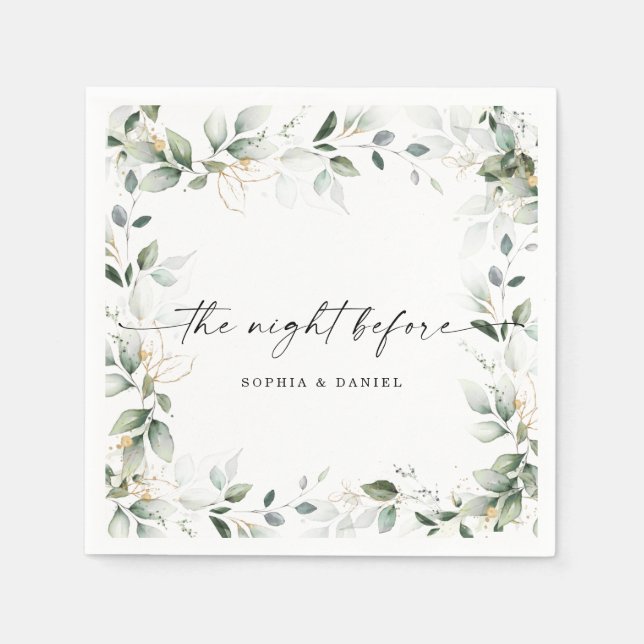 Vattenfärg GreeneryRehearsal Midnatt före Pappersservett (Framsidan)