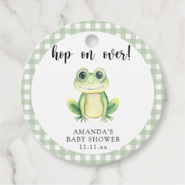 Vattenfärg groda baby shower gåvor etiketter