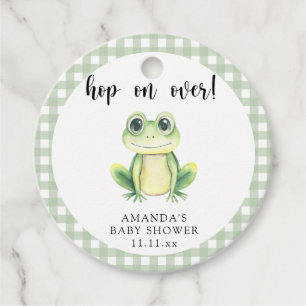 Vattenfärg groda baby shower gåvor etiketter