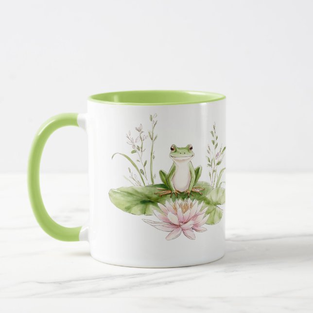 Vattenfärg Grön Groda  Mugg (Vänster)