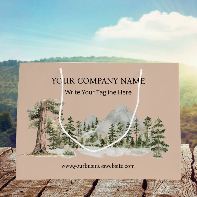 Vattenfärg Grön Skog Utomhus Företag (Close up)