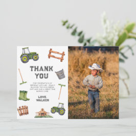 Vattenfärg Grön Traktor Foto 2-årsdag  Tack Kort