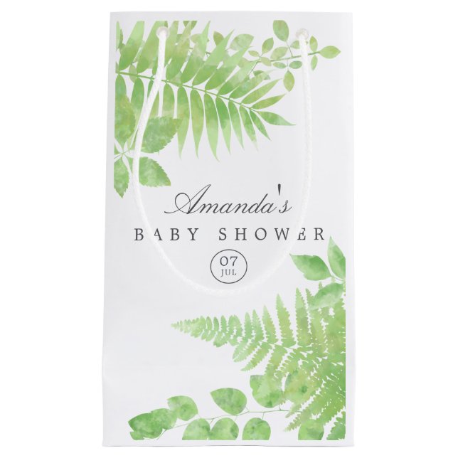 Vattenfärg Grönska Bebis Shower (Framsidan)