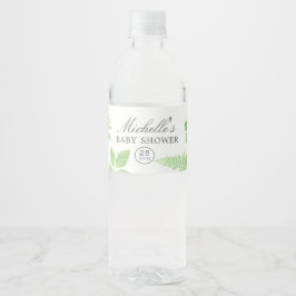 Vattenfärg Grönska Bebis Shower Vattenflaskor Etikett