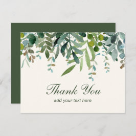 Vattenfärg Grönska Blad Tack 