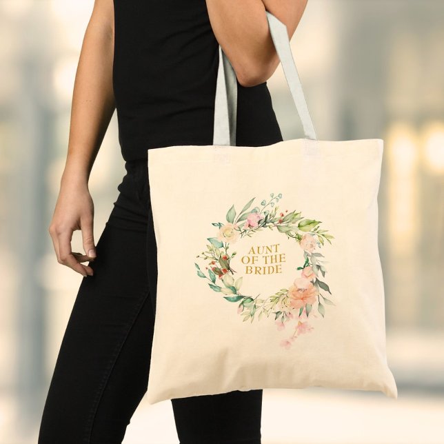 Vattenfärg Grönska Blommig Brudtjänstefavorit Tygkasse (Watercolor Greenery Floral Bridesmaid Favor Tote Bag)