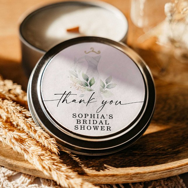 Vattenfärg Grönska Bröllopsfest Rundiga Klistermär Runt Klistermärke (Skapare uppladdad)