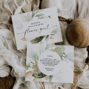 Vattenfärg Grönska Guld Blomma Flickas Förslag Vykort