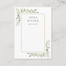 Vattenfärg Grönska Halsband Smycken Display Kort