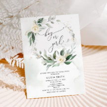 Vattenfärg Grönska könsbestämningsinbjudan