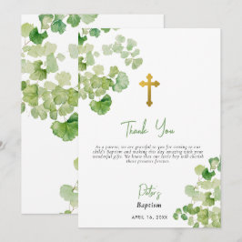 Vattenfärg Grönska Pojke Flick Barnomsorg Dop  Tack Kort