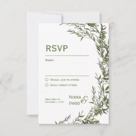 Vattenfärg Grönska RSVP-kort inbjudan