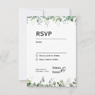 Vattenfärg Grönska RSVP-kort Inbjudan