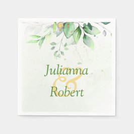 Vattenfärg grönska servetter