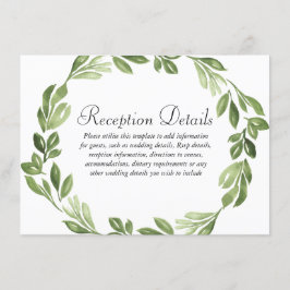Vattenfärg Grönska Vår Bröllopsmottagning Tilläggskort