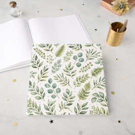 Vattenfärg Grönskande Mönster | Botaniska blad Gästböcker