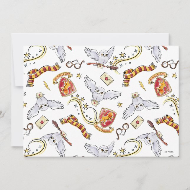 Vattenfärg GRYFFINDOR™ Hedwig-mönster (Framsida)
