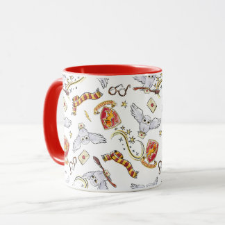 Vattenfärg GRYFFINDOR™ Hedwig-mönster Mugg