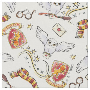 Vattenfärg GRYFFINDOR™ Hedwig-mönster Tyg