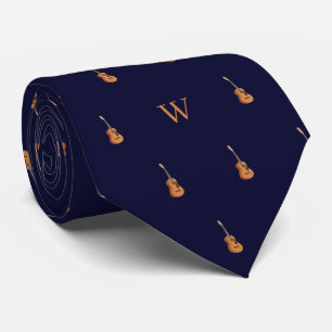 Vattenfärg Guitar Monogram Initial Midnight Blue Slips