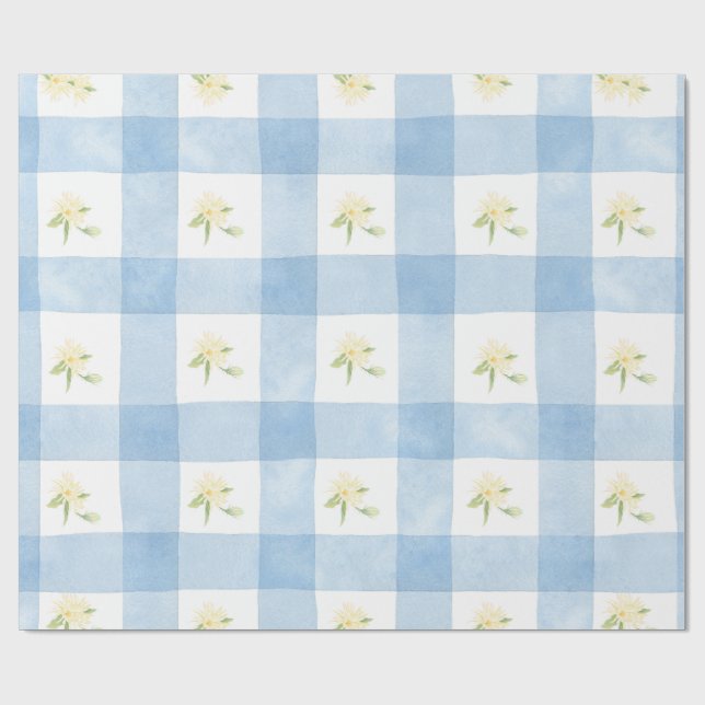 Vattenfärg Gul Blommig på Karo Presentpapper (Platt)