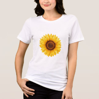 Vattenfärg Gul Solros Blommig T-Shirt