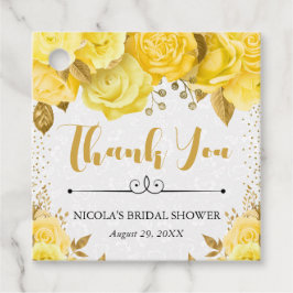 Vattenfärg Gula Glam Röda Rosor Bröllopsfest Gåvor Etiketter