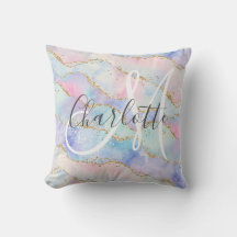 Vattenfärg guld glitter agate monogram