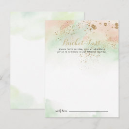 Vattenfärg Guld Konfetti Bröllops Bucket List Kort
