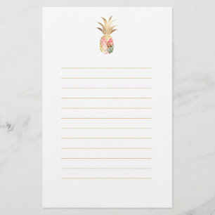 Vattenfärg Guld Pineapple Stationary Brevpapper