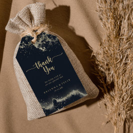 Vattenfärg Guld Stänk Bröllop Tack Presentetikett