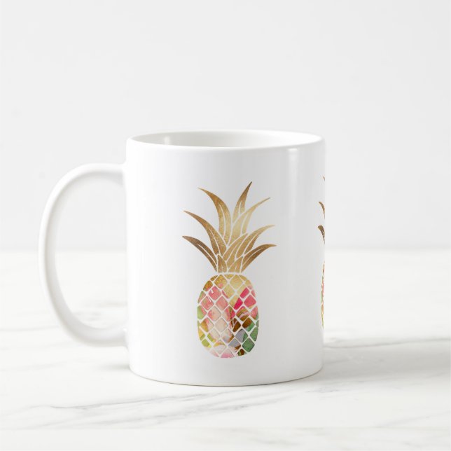 Vattenfärg Guldl Ananas Kop Kaffemugg (Vänster)