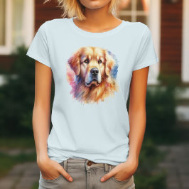 Vattenfärg Guldretriever Hund T Shirt