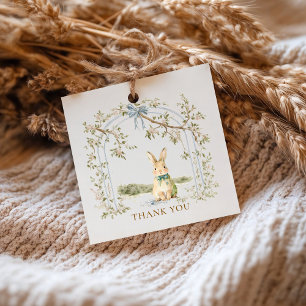 Vattenfärg Gungande Kanin Baby Shower Tack Gåvor Etiketter