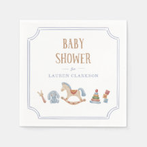 Vattenfärg Gunghäst Baby Shower Servetter