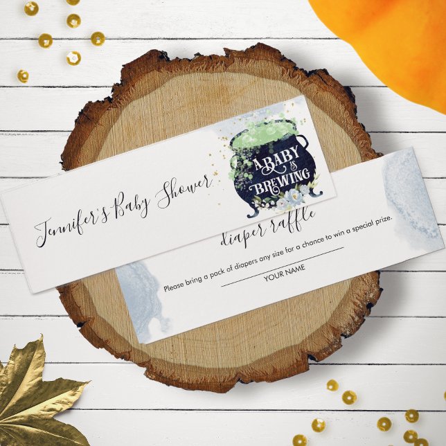 Vattenfärg Halloween Baby Shower Diaper Raffle Litet Visitkort (Skapare uppladdad)