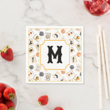 Vattenfärg Halloween Mahjong-brickor Monogram