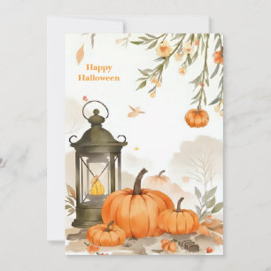 Vattenfärg Halloweengruva stilleben hälsning Julkort
