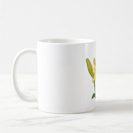 Vattenfärg Hand-målad Gult Lily Flowers Kaffemugg