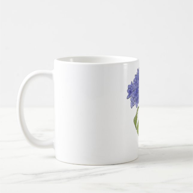Vattenfärg Hand-målad Hydrangea Flower Kaffemugg (Vänster)