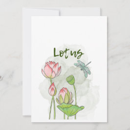 Vattenfärg Hand-målad Lotus Blooming Inbjudningar