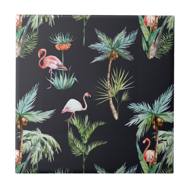 Vattenfärg Handflatan Mönster Kakelplatta (Framsidan)