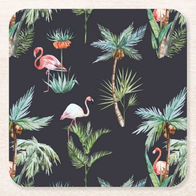 Vattenfärg Handflatan Mönster Underlägg Papper Kvadrat (Framsidan)