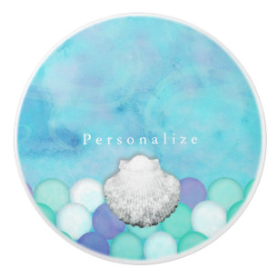 Vattenfärg Havsfruskor Anpassat Byråskåp Knopp