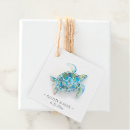 Vattenfärg havssköldpadda presentkortsetiketter gåvor etiketter