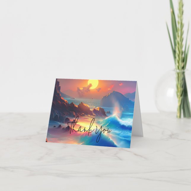 Vattenfärg havsvågor anpassningsbara kort (Framsida)