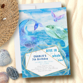 Vattenfärg Havsval oavsett ålder Inbjudningar
