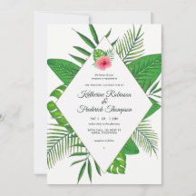 Vattenfärg Hawaiianskt Aloha Luau Bröllopsinbjudan