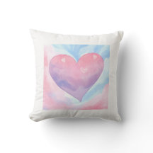 Vattenfärg Heart-design Dekorativ kudde