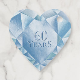 Vattenfärg Heart Diamond 60:e Giftermål-årsdagen Gåvor Etiketter
